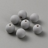Acrylic Frosted Round Beads FACR-WH0001-06A-04-1