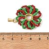 Christmas Glass Seed Beads Pendants PALLOY-MZ01456-3