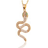 Bohemian Snake Pendant Necklace with Oil Drop Inlaid Diamonds for Women - Festival Gift ST0898425-1