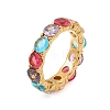 304 Stainless Steel Colorful Cubic Zirconia Finger Rings for Women RJEW-Z143-01G-02-2