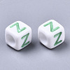 Opaque White Acrylic Beads SACR-R252-02-3