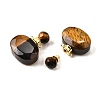 Natural Tiger Eye Perfume Bottle Pendants G-L623-07G-06-2