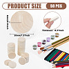 Unfinished Wooden Flat Round Cutouts WOOD-WH0050-042D-2