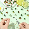 10Pcs Pumpkin Glass Pendants PALLOY-YW00139-01-5