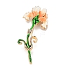 Carnation Alloy Rhinestone Brooches Pins LS-JEWB-I049-04KCG-1