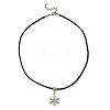 Tibetan Style Alloy Snowflake Pendant Necklaces NJEW-JN04538-5