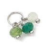 5Pcs 5 Styles Dyed Natural Malaysia Jade Faceted Rondelle Bead Charms PALLOY-JF04898-02-4