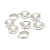 Tibetan Style Alloy Flat Round Charm Pendant Rivoli Xilion Pointed Back Chaton Rhinestone Settings PALLOY-O034-B-S01-4