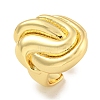 Rack Plating Brass Open Cuff Ring for Women Men RJEW-C082-08G-1