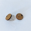 Coconut Brown Wood Stud Earring Findings EJEW-CJC0001-13-1