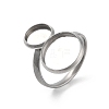 304 Stainless Steel Open Cuff Ring Findings STAS-E124-05H-P-1