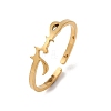 304 Stainless Steel Adjustable Cuff Rings for Women LS-RJEW-B131-04G-1