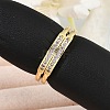 Brass Micro Pave Cubic Zirconia Open Cuff Rings for Women RJEW-R011-01G-02-2