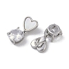 Brass & Shell & Clear Cubic Zirconia Pendants KK-G497-13P-2