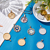 12Pcs 2 Colors 201 Stainless Steel Pendant Cabochon Settings STAS-WR0001-42-4