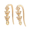 Brass Micro Pave Clear Cubic Zirconia Triangle Earring Hooks KK-A274-12G-1
