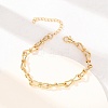 304 Stainless Steel Bowknot Link Chain Bracelets for Women BJEW-F529-08G-1
