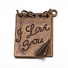 Ideas for Valentines Day Gifts for Him Zinc Alloy Love Note Pendants PALLOY-A15463-AB-FF-1
