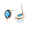 Brass Stud Earring Findings KK-S365-004B-2