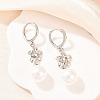 Valentine's Day Flower Brass Hoop Earrings EJEW-Z164-03P-3