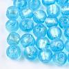Handmade Silver Foil Glass Beads FOIL-R054-12mm-5-1