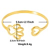 Stylish European and American Hollow Paw Print & Heart 304 Stainless Steel Cuff Bangles for Women IJ5253-2-1