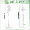 2Pcs Acrylic with Alloy Crystal Rhinestone Clear AB Butterfly Tassel Alligator Hair Clips Set AJEW-WH20080-59A-2