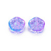 Two Tone Transparent Spray Painted Glass Beads GLAA-T022-23-C01-2