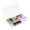 5 Colors Flat Round Acrylic Letter Beads DIY-YW0002-54-3