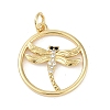 Rack Plating Brass Micro Pave Cubic Zirconia Pendants KK-H509-10G-01-1