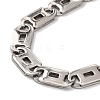 201 Stainless Steel Oval Mariner Link Chain Necklace NJEW-F222-37P-01-3