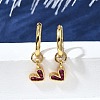 Heart Brass Hoop Earrings EJEW-Z086-16G-1