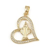 Brass Micro Pave Cubic Zirconia Pendants KK-D409-49G-03-2