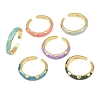 Brass Open Cuff Rings for Women RJEW-K305-03D-G-2