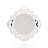 Adjustable Rhombus Alloy & Iron Bezel Cup Ring Base with Rotatable Tray MAK-T012-02S-2