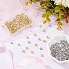 SUPERFINDINGS 200Pcs 2 Colors Rack Plating Brass Ear Nut KK-FH0003-79-3