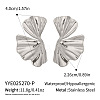 304 Stainless Steel Leaf Stud Earrings ND8551-2-2