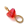 Electroplate Glass Triangle Links Connector Charms PALLOY-JF04410-4