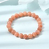8.5MM Grade A Natural Dyed & Heated Chalcedony Round Beaded Stretch Bracelets for Women GG-CBA3F02-14A-01-1