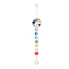 Natural & Synthetic Mixed Gemstone Tree with Glass Window Hanging Suncatchers HJEW-JM00853-02-2
