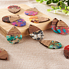 Beadthoven 16Pcs 8 Styles Transparent Resin & Walnut Wood Pendants RESI-BT0001-30-22