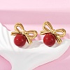 304 Stainless Steel Enamel Stud Earrings EJEW-G423-10G-02-2