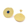 Rack Plating Flat Round Brass Stud Earrings EJEW-M029-07G-2