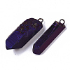 PVD Vacuum Plating Natural Quartz Crystal Pendants G-R461-07A-2