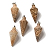 Natural Picture Jasper Pendants G-Z055-02P-18-1