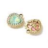 UV Plating Alloy with Mixed Color Glass Rhinestone Pendants FIND-B039-05G-2