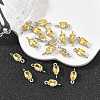 SHEGRACE Brass Pave Cubic Zirconia Oval Connector Charms XGRQ2O264-437C-P-4