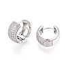Brass Micro Pave Clear Cubic Zirconia Hoop Earrings EJEW-T048-48P-2