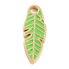 Golden Plated Brass Enamel Pendants KK-P197-15F-G-1