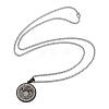 Retro Mandala 201 Stainless Steel Box Chain Constellation Pendant Necklaces for Women Men NJEW-M223-01C-3